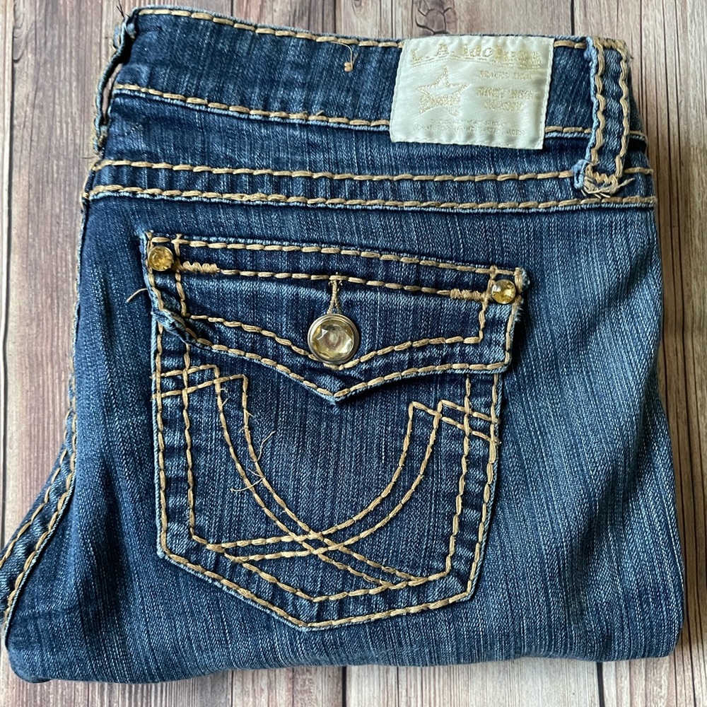 LA Idol dark skinny jeans size 13